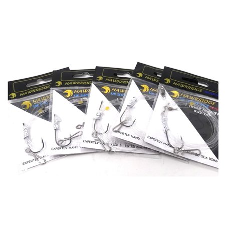 HAWKRIDGE Rig Pro Series – Lot de 5 hameçons simples de qualité commerciale prêts à l'emploi – Idéal pour la pêche en mer et à t