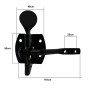 MKB Loquet de porte de jardin noir pour portails en bois - Loquet de porte autobloquant galvanisé - Protection contre les intemp