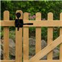 MKB Loquet de porte de jardin noir pour portails en bois - Loquet de porte autobloquant galvanisé - Protection contre les intemp