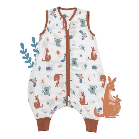 schlummersack Slumbersac gigoteuse à pieds été pour bébé 0.5 Tog 80 cm en mousseline de bambou