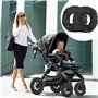 Anseom 4Pcs Housse de Roue Poussette Couverture de Roue de Poussette Infantile Enjoliveur de Roue de Poussette Oxford Tissu Bébé