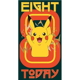 Carte d'anniversaire Pokémon 8 ans Motif Pikachu Thème huit aujourd'hui