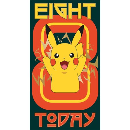 Carte d'anniversaire Pokémon 8 ans Motif Pikachu Thème huit aujourd'hui