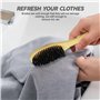Brosse à vêtements pour enlever les peluches en bois de sanglier pour poils de cachemire, laine et velours avec poignée, pour en