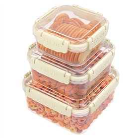 BELLE VOUS Lot de 3 Boites Conservation Alimentaires Plastique avec Couvercles - 530ml