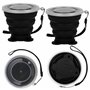 BELLE VOUS (Lot de 4 Gobelet Pliable Silicone de Voyage Noir avec Cordons - 180 ml - Verre Pliable Réutilisable avec Couvercle e