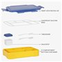 BELLE VOUS Bento Lunch Box Blue 6 Compartiments & Couverts - Boite Lunch Anti-fuite 1330 ml - Compatible Micro-Ondes & Lave-Vais