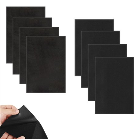 OdiuK Lot de 8 bandes Velcro à coudre - 20 x 30 cm - Bande Velcro à coudre - Large bande Velcro noire à coudre - Bandes Velcro p