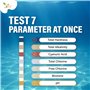 Kit de bandelettes de test d'eau 7 en 1 VED pour spa, piscine et bain à remous - 100 bandelettes de test d'eau pour le chlore li