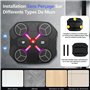 Machine de Boxe Musicale, Music Boxing Machine Bluetooth Rechargeable à Montage Mural avec 3 Niveaux de Vitesse, Gants, Lumières