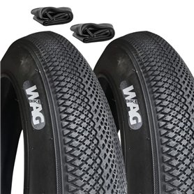 2 pneus 20 x 4.0 + chambres à air Paire de pneus SLICK FAT Bike E-Bike Roues 20"