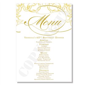 Lot de 10 cartes de menu de mariage A6