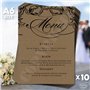 Lot de 10 cartes de menu de mariage A6
