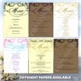 Lot de 10 cartes de menu de mariage A6