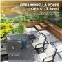 Outsunny Pied de parasol de jardin à remplir, support de parasol robuste, jusqu'à 24 kg avec support ou 20 kg d'eau, pied de par
