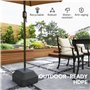 Outsunny Pied de parasol de jardin à remplir, support de parasol robuste, jusqu'à 24 kg avec support ou 20 kg d'eau, pied de par