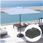 Outsunny Pied de parasol de jardin à remplir, support de parasol robuste, jusqu'à 24 kg avec support ou 20 kg d'eau, pied de par