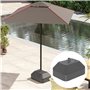 Outsunny Pied de parasol de jardin à remplir, support de parasol robuste, jusqu'à 24 kg avec support ou 20 kg d'eau, pied de par