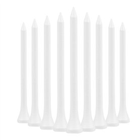 Lot de 100 tees de golf biodégradables en bois Blanc 83 mm