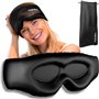 MyHalos Masque de sommeil 3D en soie avec bonnets pour les yeux – Masque de sommeil occultant pour homme et femme – Masques pour