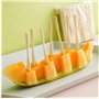 Whispering Fantasy Lot de 100 fourchettes à fruits jetables en bois de 9 cm