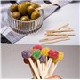 Whispering Fantasy Lot de 100 fourchettes à fruits jetables en bois de 9 cm
