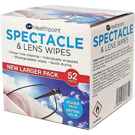 Healthpoint Lot de 10 paquets de 520 lingettes nettoyantes emballées individuellement pour lunettes