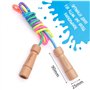 KLEINTOBER Set de 2 CORDES À SAUTER pour enfants I En Deux I Corde avec amplificateur central I 220cm I Réglable I Rainbow I Ins