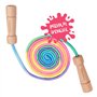 KLEINTOBER Set de 2 CORDES À SAUTER pour enfants I En Deux I Corde avec amplificateur central I 220cm I Réglable I Rainbow I Ins