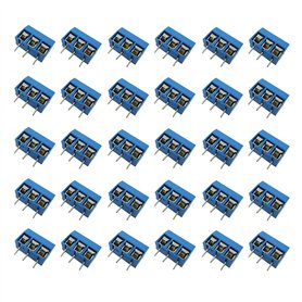 Aihasd 30 pièces KF301-3P Terminal à vis Panneau de jonction PCB Pitch 5.08mm 3 Pin Terminal d'impression 300V 16A
