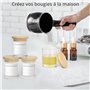 Winter Shore Petit Pot en Verre 170 ML avec Couvercles [Lot de 15] - Contenant Bougie Transparent - 15 Étiquettes Autocollantes,
