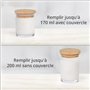 Winter Shore Petit Pot en Verre 170 ML avec Couvercles [Lot de 15] - Contenant Bougie Transparent - 15 Étiquettes Autocollantes,