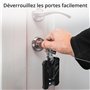 Winter Shore Porte Badge Enrouleur Noir avec Porte Clé & Mousqueton - Porte Badge Retractable & Enrouleur Badge, Cordon 80 cm - 