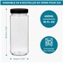Winter Shore Bouteilles Transparentes de 450ml avec Couvercles & Étiquettes (Lot de 8) - Bouteille de Jus Vide - Bouteille d Eau