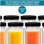 Winter Shore Bouteilles Transparentes de 450ml avec Couvercles & Étiquettes (Lot de 8) - Bouteille de Jus Vide - Bouteille d Eau