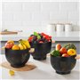 Winter Shore Passoire Cuisine Noire Mate avec Manche en Bois - Passoire Pates pour Fruits - Passoire en Métal pour Laver les Lég