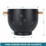 Winter Shore Passoire Cuisine Noire Mate avec Manche en Bois - Passoire Pates pour Fruits - Passoire en Métal pour Laver les Lég