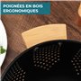 Winter Shore Passoire Cuisine Noire Mate avec Manche en Bois - Passoire Pates pour Fruits - Passoire en Métal pour Laver les Lég