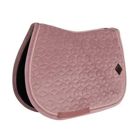 Tapis de selle PONY - Vieux rose - Velours - Saut d'obstacles