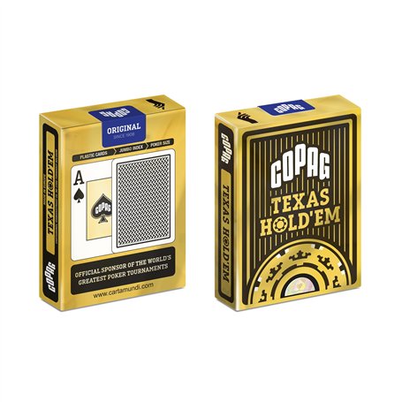 COPAG - Jeu de 55 Cartes Poker 100% Plastique - Texas Hold'em - Jumbo Face - 2 Index –- Résistant et Professionnel – Coloris noi