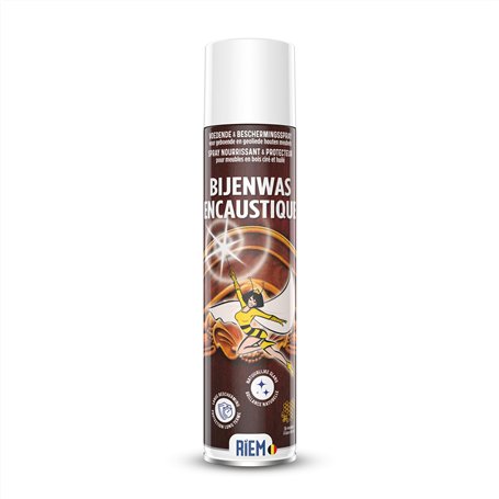 RIEM - Encaustique 300 ml - Spray Nourrissant et Protecteur pour Meubles en Bois Ciré et Huilé - Nourrit - Fait Briller - Atténu