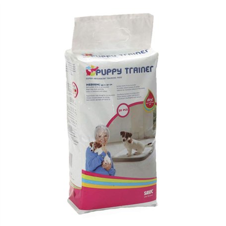 Savic - Pack de 30 Serviettes de Formation (Pads) - Pipi pour les Chiots - Taille Medium - 45 x 30 cm