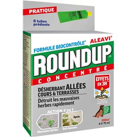 Roundup Désherbant Allées Cours et Terrasses Tubes Pré-dosés x6