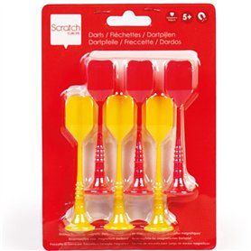 Scratch - 276182102 - Jeu de Fléchettes Magnétiques 6 Pièces Rouge/Jaune