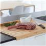 Point-Virgule Planche pour Plan de Travail avec rainure en Bambou, Accessoire Cuisine, 60 x 40 x 7 cm