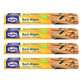 Toppits Lot de 4 paquets de 16 feuilles de papier sulfurisé 42 x 38 cm