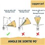 Sortie de Caisson Volet Roulant 90° – D590MB - Longueur 355 mm – Renvoi de Manivelle 6 Pans 7 – Système de Manœuvre à Manivelle 