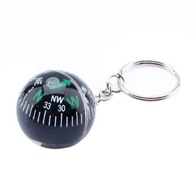 Wincal Boule Porte-clés boussole-28mm Porte-clés sphérique Boussole remplie de Liquide pour Camping randonnée Voyage en Plein ai