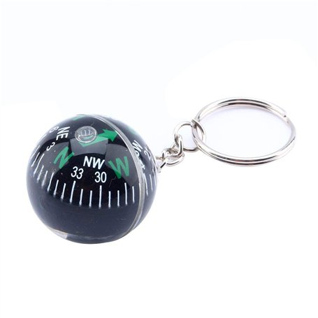 Wincal Boule Porte-clés boussole-28mm Porte-clés sphérique Boussole remplie de Liquide pour Camping randonnée Voyage en Plein ai