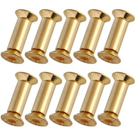 NICOLIE 10 Pcs/Lot En Laiton Vis Rivet Couteau Poignée Serrure Bricolage Couteau Matériel Plaque Fixation Plate Vis À Tête Hexag